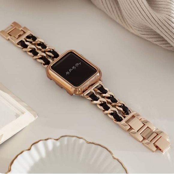 My Pretty Strap Rose Gold and Black Apple Watch Band - Picture 4 of 5